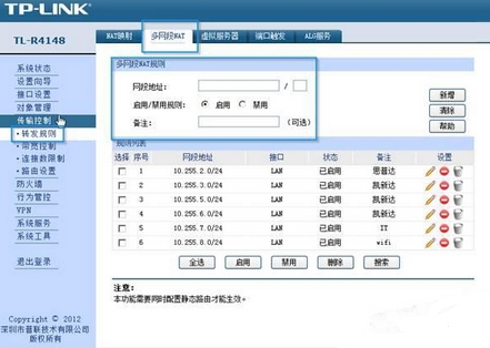 設(shè)置各個(gè)vlan配置的IP