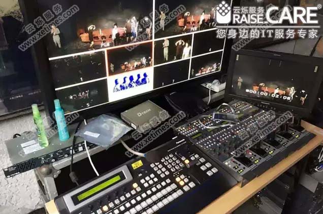 樂視超級(jí)電視現(xiàn)場(chǎng)直播話劇《擱淺》的設(shè)備間