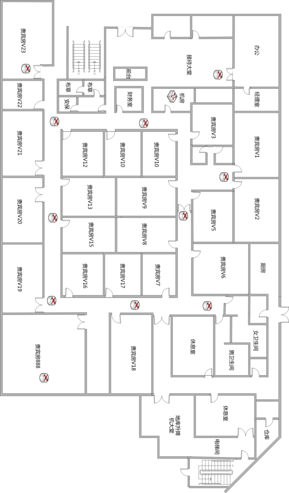 休閑會所無線網絡覆蓋點位設計圖1